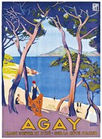 Cote d'Azur tengerpart strand Roger Broders 1930 Francia art deco vintage turisztikai plakát reprint