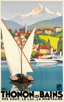 Francia riviéra kikötő vitorlás nyaralás R. Broders 1930 art deco vintage turisztikai plakát reprint