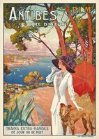 Cote d'Azur francia riviéra nyaralás D.Dellepiane 1910 szecesszió vintage turisztikai plakát reprint