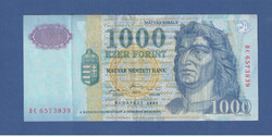 1000 Forint 1998 DC Ropogós Ritka Bankjegy