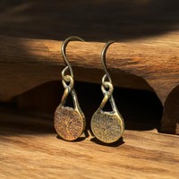 Old copper stud vintage earrings, copper earrings from the 1970s