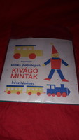 Retro 1970-s évek iskolai Enyvezett színes papírlapok kivágó minták készítéséhez a képek szerint