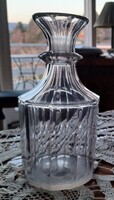 19. századi, biedermeier, csiszolt, hámozott üvegpalack, 7 dl-es
