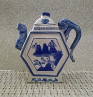 Vintage kínai porcelán teáskanna – hagyományos dekor, hibátlan állapot