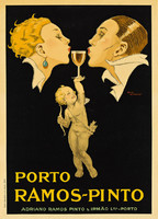 Porto Ramos-Pinto Cupido R. Vincent 1920 vintage art deco alkohol szeszesital reklám plakát reprint