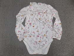 Virágmintás, csajos hosszúujjú body, 86-92-es
