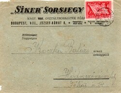 Boríték: "Siker" Sorsjegy, Magyar osztálysorsjáték, Budapest.