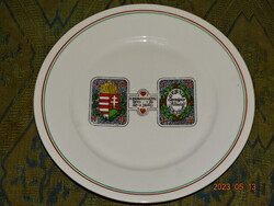 I.VILÁGHÁBORÚ 1914-15 URÁNIA MAGYAR KORONÁS CÍMERES PORCELÁN DÍSZ TÁNYÉR