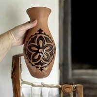 Italt hűtő retro cserép boros palack vagy váza 70-es évekből,- hűvösen tartja a vizet vagy bort!
