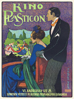 Kino Plasticon mozi reklám plakát REPRINT nyomat, Faragó Géza 1913