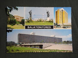 Képeslap,Balatonfüred,mozaik,hotel,szálló,üdülő,szanatórium,Révész és Halász szobor,részlet, 1979-