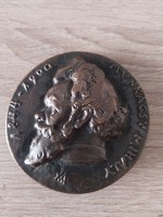 Madarassy Walter Munkácsy Mihály bronz emlék plakett