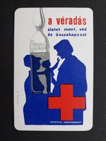 Kártyanaptár 1976 - Magyar Vöröskereszt, a véradás életet ment, véd és összekapcsol feliratú naptár