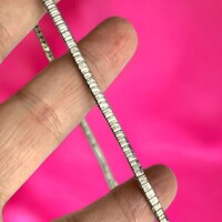 835 Ezüst lánc 40 cm, vastag domború nyakra felfekvő fényes ezüst nyaklánc nyakék 40 cm -es