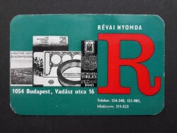Kártyanaptár 1976 - Révai Nyomda feliratú retró zsebnaptár