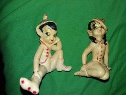 1960.cca. CCCP orosz bakelit PÁN PÉTER és GILING GALANG mese figurapár 12 cm egyben a képek szerint