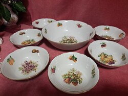 Cseh Bohemia porcelán desszertes / kompótos készlet