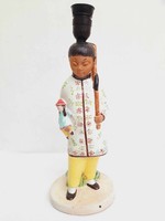 Régi kézzel festett kerámia lámpatest