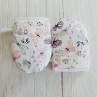 Edényfogó kesztyű - lepke és szitakötő mintás