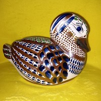 Ritka,   "Tonala " . Mexikó, kerámia kacsa, figura, szobor. Jelzett.
