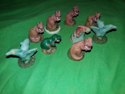Retro pici Dinoszaurusz biszkvit figurák gyűjteménye 9 db egyben AKÁR TÁRSASJÁTÉKHOZ IS