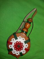 Régi 1977. kicsi utazó szuvenírboltos fali fa kulacs BALATON 12 x 6 cm a képek szerint