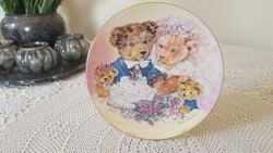 Teddy Family, Royal Worcester porcelán tányér