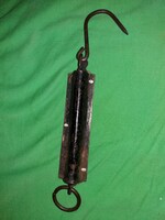 Antik "METER" fém kézi mérleg egykaros mérleg német rugós zseb mérleg 20 kg-ig mér a képek szerint