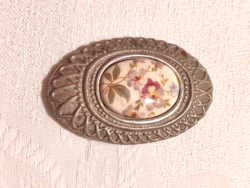 PORCELÁN BROSS KITŰZŐ ÓN FOGLALATBAN-JELZETT