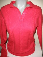 Gyapjú - kasmír pulóver, piros