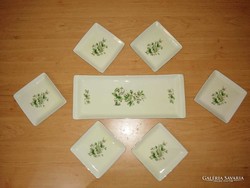 Hollóházi porcelán sütemény kínáló készlet