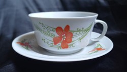 Alföldi porcelán pipacsos teás vagy cappuccinós csésze és alátét