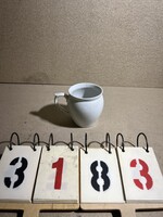Régi csehszlovák porcelán bögre, fehér. 3183