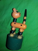 Régi Erzgebirge fa összecsuklós cica macska gyöngy játék figura 13 cm a képek szerint