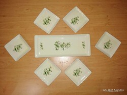 Hollóházi porcelán sütemény kínáló készlet