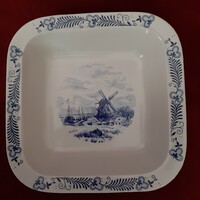 Vintage Freiberger porcelán kínáló, asztalközép, tál - malom mintás