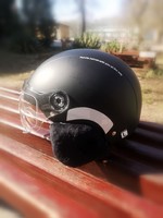 Pemila L-es fekete félsisak, ABS, állítható szemuveggel, ebike, scooter, elektromos roller