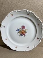 Régi lengyel porcelán tányér, virágokkal. 3523