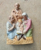 A szent család - régi sorszámozott porcelán kegytárgy