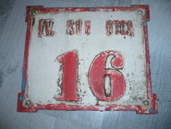 Antik utcatábla fémtábla IV ker kun utca 16