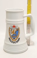 Alföldi "Békéscsaba" címeres porcelán söröskorsó (3366)