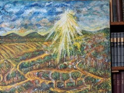 JÁK PÉTER 2024 o/v 55X65 cm "BAKONYI TÁJ"