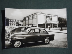 Képeslap,Fonyód,Balaton áruház,Skoda autó látkép,részlet, 1966-