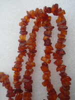 Hosszú100% természetes natúr csiszolt  borostyán nyaklánc REKLÁM ÁR