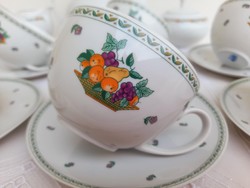 Ritkabban elofordulo gyumolcs mintas Alfoldi porcelan teaskeszlet