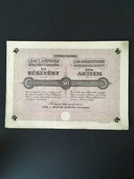 Láng Gépgyár Rt. Részvény 50 Pengő 1926.