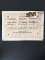 Urikány-Zsilvölgyi Magyar Kőszénbánya Rt.  Részvény 5000 Korona 1923.