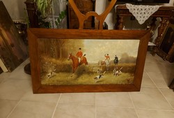 Antik pazar festmény! Róka vadászat!