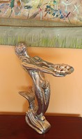 Krómozott sellő ékszertartó szobor x