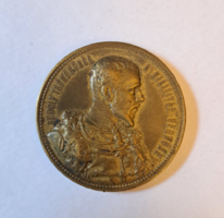 1885 Budapesti Országos Kiállítás bronz plakett, Rudolf Trónörökös emlékérme, magyar